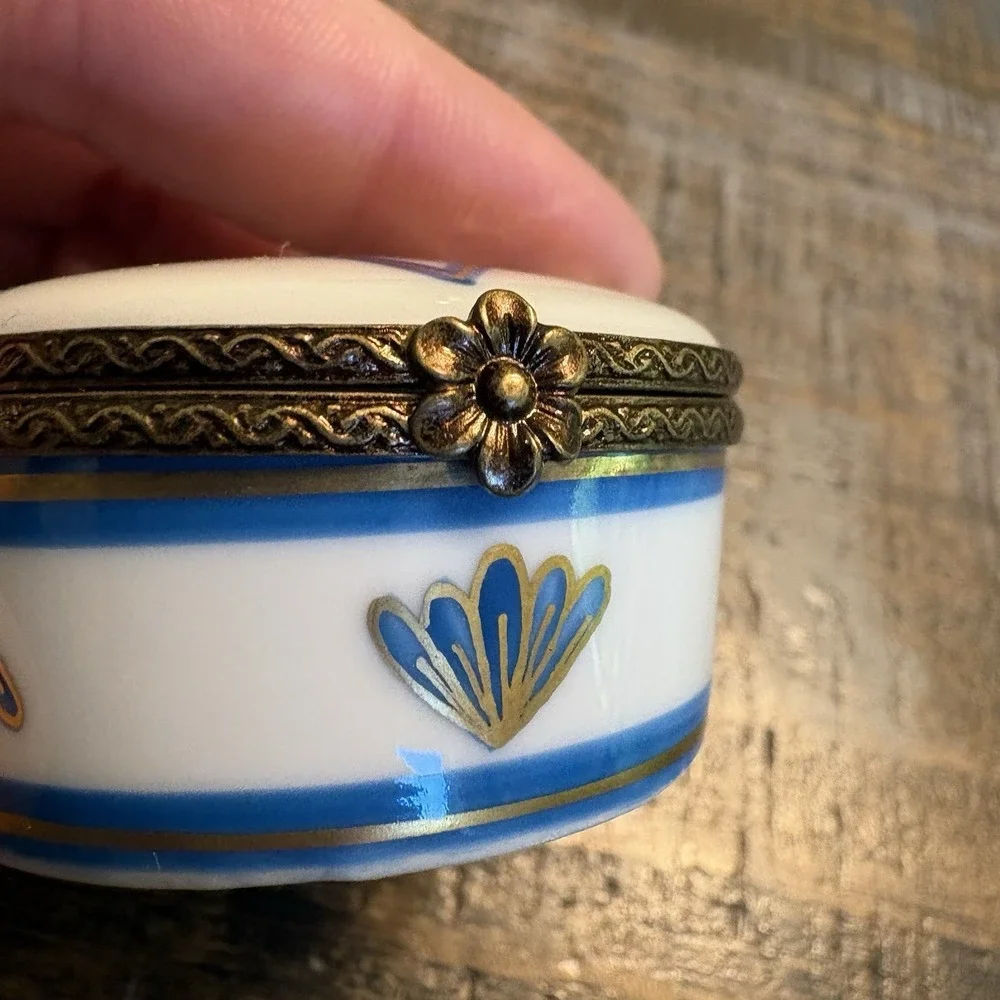 Limoges France Dubarry Trinket Box Mazel Tov Star Of David Peint Main Hebrew